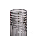 Silber gestreifte Zylinder Vase Glas